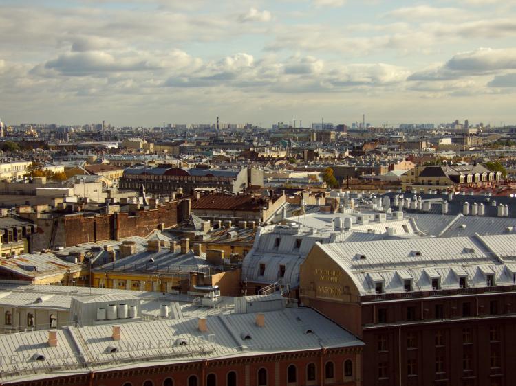 A labyrinth of metal-roofed buildings stretching out to the horizon